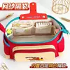 Estuche para lápices de dibujos animados de cachorro con bloqueo de color estilo coreano de 8 capas, bolsa de lápices portátil para estudiantes de alta apariencia con compartimentos multicapa