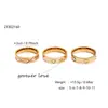 Moda de Verano Anillo Minimalista Simple en Forma de Corazón con Letra y Diamante de Acero Inoxidable para Mujeres con Personalidad, Chapado en Oro de 18 Quilates Sensación de Alta Gama