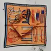 Pañuelo cuadrado estampado de leopardo bufanda coreana femenina de seda versátil pañuelo para el pelo bufanda retro flor de anacardo pañuelo cuadrado pequeño venta al por mayor