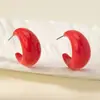 Pendientes Retro Morados en Forma de C Estilo Perezoso Crema Pendientes de Diseño Nicho Pendientes Populares Estilo Hong Kong Pendientes de Aro Lisos para Mujer