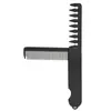 Pente Dobrável Masculino Dois em Um para Cabelos Engomados, Pente de Dentes Largos, Pente Dobrável Portátil de Viagem para Barba e Cabelo