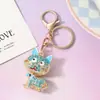 Llavero de Metal de Gatito Lindo, Llavero Creativo de Coche Incrustado con Diamantes, Colgante para Bolso, Regalo de Vacaciones al por Mayor