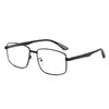 Nuevo Armazón de Acero Inoxidable para Gafas, Cambia de Color, Visera Solar para Conducir y Pescar, Armazón de Gafas Gris Anti-Luz Azul, Gafas Cuadradas Clásicas