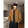 Chaqueta de piloto azul marino transfronteriza con cuello alto para hombre, chaqueta corta americana de primavera y otoño, chaqueta de béisbol de nicho de alta calle para pareja