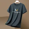 Fabricante Direto Verão Seda de Gelo Manga Curta Respirável Tendência Nova Camiseta Tops Masculino Gola Redonda Tamanho Grande Camiseta Solta