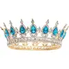 Nueva Tiara de Corona Nupcial, de Alta Gama y Exquisita, Decoración para Pastel de Boda y Fiesta de Cumpleaños, Accesorio para el Cabello de Novia, Corona Redonda