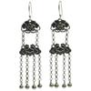 Brincos de franja retrô elegantes estilo corte S925 banhados a ouro branco simples artísticos versáteis brincos étnicos