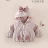Jaqueta Acolchoada de Algodão para Meninas Pequenas, Top de Inverno para Bebês Meninas, Casaco Quente com Capuz Cartoon Estilo Coreano