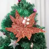 Flor de Navidad Artificial con Polvo Dorado de 26 cm Decoración para el Hogar Guirnalda de Ratán Accesorios Flor para el Árbol de Navidad Decoraciones Navideñas