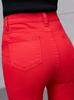 Jeans Ajustados de Cintura Alta Color Rojo Brillante Estilo Nuevo Primavera 2026 Corte Delgado Elásticos Tipo Lápiz para Mujer