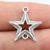 22X21Mm 1.6g Conector Estrela Prata Antiga Acessórios de Joias Europeus e Americanos Materiais DIY