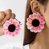 Pendientes de Flor Artificial Personalizados de Joyería Transfronteriza Europea y Americana Estilo Festivo Girasol Comercio Exterior al por Mayor Verano Girasol