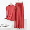 Conjunto de ropa de casa sin mangas de modal para mujer, conjunto de dos piezas de pijama fino de verano y pantalones de dormir, cómodo y casual, se puede usar afuera