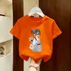 Camiseta Estampada Elegante de Manga Corta para Niña de Verano, Camiseta Cómoda y Transpirable de Manga Media Estilo Verano para Bebé Niña, Top de Dibujos Animados para Niños