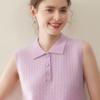 Cardigan de Cachemir con Cuello en V Retorcido para Mujer Chaleco con Cuello Polo para Mujer Conjunto de Dos Piezas Nuevo Traje de Punto de Cachemir 2025