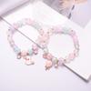Pulseira Infantil de Cristal Colorido Estilo Novo Japonês e Coreano Transfronteiriça Fofa para Estudante Feminina Liga de Zinco Cartoon Pulseira de Contas de Vidro