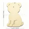 Enfeite de Madeira em Branco para Pendurar Cachorro Coelho Decoração DIY Infantil Pintura Colorida Placa de Madeira Colorir à Mão Placa de Madeira Natural Enfeite de Pendurar para Festival