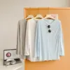 Camisa de Proteção Solar Manga Longa Patchwork Dividido Efeito Refrescante Fina como Papel, Top Solto Preguiçoso de Verão com Caimento, Emagrecedor para Mulheres