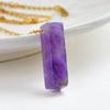 Colar com Pingente Longo Cilíndrico de Pedra Natural Moda Europeia e Americana para Mulheres, Colar de Aço Inoxidável Dourado com Cristal Rosa, Joias Atacado Transfronteiriço