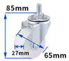 Venta Directa de Fábrica Rueda Giratoria Ligera 1.0 pulgada-3 pulgadas Muebles Rueda Blanca de PP Estante de Almacenamiento Rueda Silenciosa Rueda para Estante Industrial