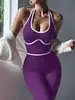 Mono de yoga halter de estilo europeo y americano transfronterizo para mujer, nuevo traje de fitness de una pieza sin costuras, ropa deportiva para fitness al aire libre