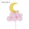 Bola de pelo de estrella y luna, decoración para tarta de cumpleaños, bandera, mesa de postres festivos, nubes, tarjeta festiva