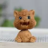 Boj Creativo Tigre de la Suerte Paz y Alegría Adornos para Coche Escritorio Artesanías de Madera Muñecas Decoraciones para el Hogar
