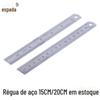 [Espada] régua de aço inox régua de aço 15/20cm metal longa régua de escritório de papelaria régua de metal