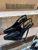 Tacones Altos para Mujer 2025 Verano Nuevo Estilo Recorte Negro Punta Afilada Elegante Tacón Pequeño Dorado Charol Punta Sandalias de Aguja
