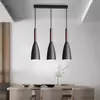 Lustre de Mesa de Jantar de Três Lâmpadas com Design Dinamarquês Estilo Nórdico Simples Entrada Restaurante Café Cabeceira Alumínio