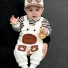 Nuevo mono de bebé para principios de otoño, primavera, verano, otoño, oso de dibujos animados, ropa para recién nacidos, mameluco súper lindo para niños y niñas