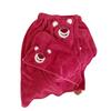 Toalha de urso morango toalha de banho conjunto de duas peças infantil desenho animado fofo velo coral touca para secar cabelo traje de banho atacado