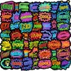 Compra Directa Transfronteriza Temu Pegatinas Divertidas de Cómic para Diario de Burbujas 50 Hojas Sin Repetir Decoración para Diario Álbum Cuaderno