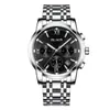 Relógio Masculino com Pulseira de Aço Sólido, Luminoso, À Prova d'Água, Quartzo, Multifuncional, Fashion, Atacado, Em Estoque