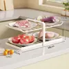 Estante de almacenamiento para cocina, soporte para platos de preparación de alimentos en encimera, estante de almacenamiento multicontenedor para platos, frutas y verduras para el hogar