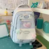 Mochila para niñas, moderna, adecuada para estudiantes de primaria, secundaria y preparatoria, gran capacidad, versátil, simple, mochila ligera