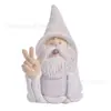 Anão de Barba Branca com Dedo Médio Levantado, Sozinho, Estatueta de Decoração de Jardim, Estátua de Gnomo, Boneca de Artesanato em Resina