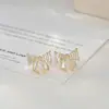 Moda Verano Nuevo Lujo Ligero Completamente Incrustados de Diamantes Lazo Pendientes Pequeños Temperamento Dulce Suave Versátiles Pendientes Pequeños Venta al por Mayor