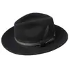 Chapéu de Lã Decorativo com Fita Moda Versátil Estilo Britânico Retrô Chapéu de Jazz Chapéu Fedora 100% Lã
