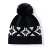 Gorro cálido y a prueba de frío gorro simple versátil nuevo gorro de cachemir gorro jacquard retro gorro suave con pompón Fair Isle