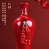 Atacado Minério Cru Natural Alto Teor Vermelho Cinnabar Areia Pixiu Corrente de Celular Pingente Chaveiro Estilo Chinês Charms de Bolsa Enfeites