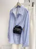 Ropa Popular de Comercio Exterior de Amazon Europea y Americana, Tops a Rayas, Camisas Casuales Holgadas de Manga Larga con Rayas