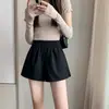 Falda Short Casual de Mezcla de Lana para Mujer 2026 Nuevo Estilo Otoño/Invierno Ropa Exterior Estilo Europeo Cintura Alta A-Line Pantalones de Pierna Ancha para Usar con Botas