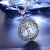 Colgante de árbol de la vida hueco de acero inoxidable collar con colgante de árbol hueco de acero de titanio ventas directas de fábrica