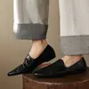 Zapatos casuales retro estilo francés para todas las estaciones, zapatos planos tipo abuela de comercio exterior transfronterizo, zapatos slip-on versátiles de cuero genuino para mujer de talla grande
