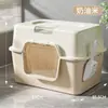 Bandeja de Areia para Gatos Anti-totalmente Fechada Desodorante Desodorante Banheiro para Gatos Extra-grande Bandeja de Areia Anti-respingo Banheiro para Gatos Extra-grande