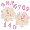 Venta Caliente Transfronteriza Flores para Bebé Placa de Meses Hito de Madera Accesorios para Fotos Conmemorativas de Madera Registro de Crecimiento de Cumpleaños