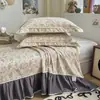 2026 Nuevo Modelo Brocado de Nube Encaje de Algodón Estilo Sábana Grande Faldón de Cama Juego de Tres Piezas Algodón Lavado Estilo Coreano Estilo Princesa