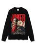 Cross-border American Retro Joker Impresso Camiseta de manga curta Solto All-match Algodão Pesado Gola redonda Moletom com capuz