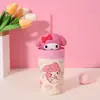 Taza térmica de acero inoxidable, botella de agua térmica portátil para exteriores, diseño creativo de dibujos animados, adecuada para uso en coche, linda y portátil para niños